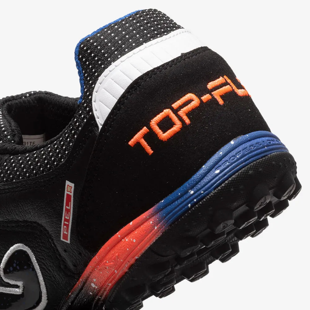 Chuteira de Society Joma Top Flex Masculina Preto Azul Laranja
