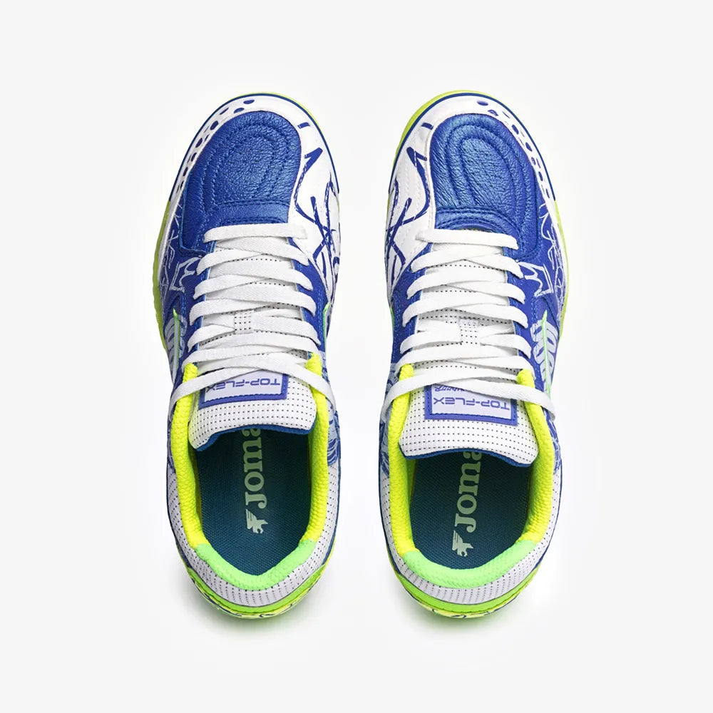 Chuteira de Futsal Joma Top Flex Pito Masculino Azul e Verde
