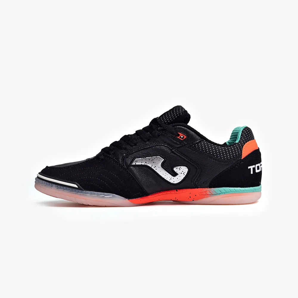 Chuteira de Futsal Joma Top Flex Masculina Preto e Coral