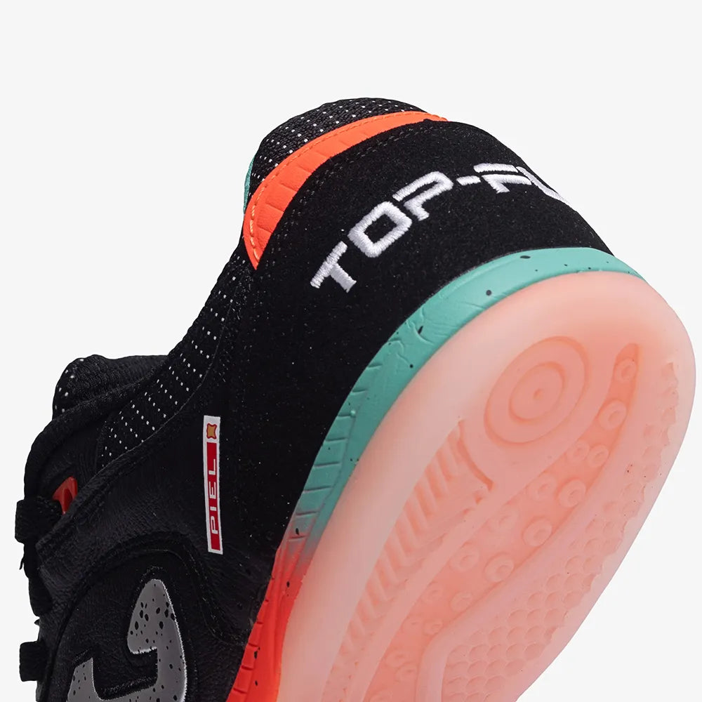 Chuteira de Futsal Joma Top Flex Masculina Preto e Coral