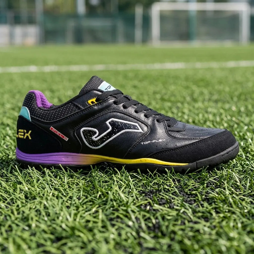 Chuteira de Society Joma Top Flex Masculina Preto e Roxo