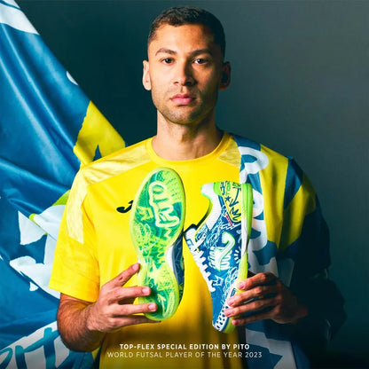 Chuteira de Futsal Joma Top Flex Pito Masculino Azul e Verde